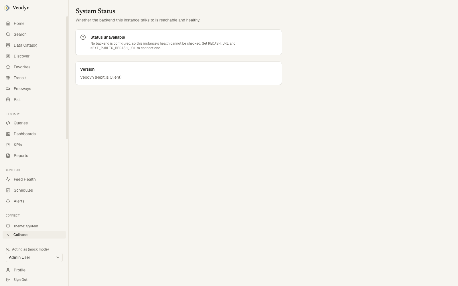 System Status: the service checks and their current state